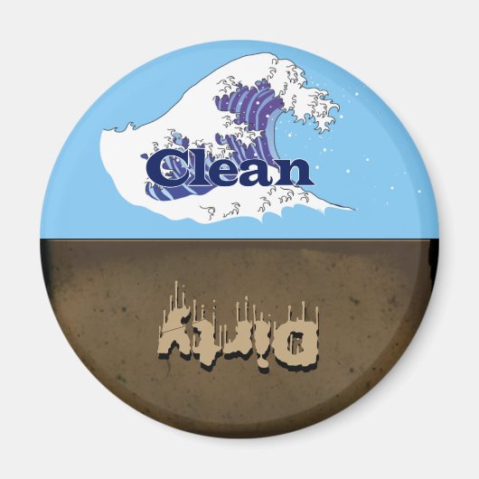 Schone of vuile wasmachine Magnet Magneet (Voorkant)