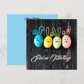 Schöne Ostertage und bunte Eier Feestdagenkaart (Voorkant / Achterkant)