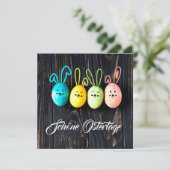 Schöne Ostertage und bunte Eier Feestdagenkaart (Staand voorkant)