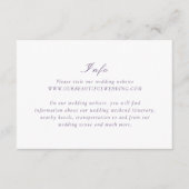 Schone Paarse elegante bruiloft Informatiekaartje (Voorkant)