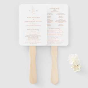 Schone Perzik Botanisch Elegant Huwelijksprogramma Handwaaier
