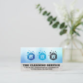 Schone service | Huizen en zeepbellen Visitekaartje (Staand voorkant)