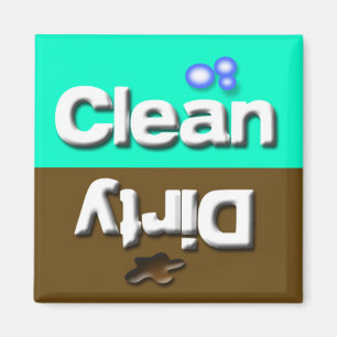 Schone/vuile afwasmachine keukengerechten magneet