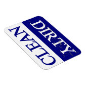 Schone vuile blauwe vaatwasmachine magneet (Rechterzijde)