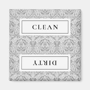 SCHONE VUILE grijze bloemenvaatwasser Magneet