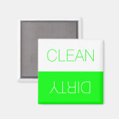 Schone Vuile indicator neon groene vaatwasser Magneet (Voorkant / Achterkant)