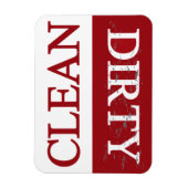 Schone, vuile maroon vaatwasmachine magneet (Verticaal)