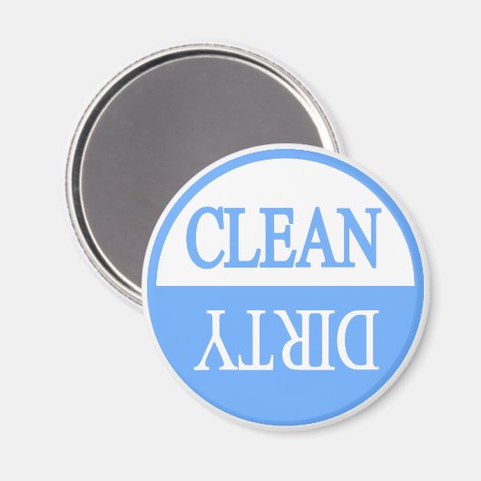 Schone, vuile, ronde vaatwasmachine magneet (Voorkant / Achterkant)