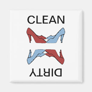 Schone vuile schoenen Dishwasmachine Magnet Magneet