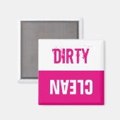 Schone, vuile vaatwasmachine-magneten | Neonroze Magneet (Voorkant / Achterkant)