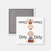 Schone vuile vaatwasser magneet (Voorkant / Achterkant)