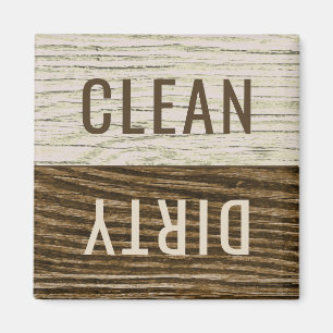 Schone Vuile Vaatwasser Rustiek Verweerd Hout TB Magneet