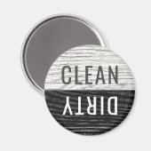 Schone Vuile Vaatwasser Rustiek Verweerd Hout WB Magneet (Voorkant / Achterkant)