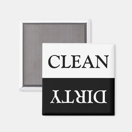 Schone vuile wasmachine zwarte witte moderne keuke magneet (Voorkant / Achterkant)