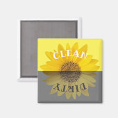 Schone vuile zonnebloem Vaatwasser Magneet (Voorkant / Achterkant)