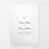 Schone zwart-wit klassieke bruiloft drieluik uitnodiging (Cover)