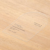 Schone zwart-wit moderne bruiloft acryl uitnodigingen (Laagn)