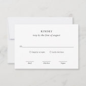 Schone zwart-wit moderne bruiloft RSVP kaartje (Voorkant)