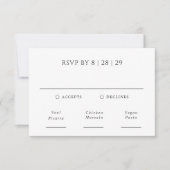 Schone zwart-wit moderne bruiloft RSVP kaartje (Voorkant)