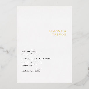 Schone zwart-wit moderne bruiloft Save the Date Folie Uitnodiging