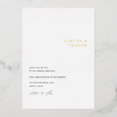 Schone zwart-wit moderne bruiloft Save the Date Folie Uitnodiging (Voorkant)