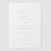 Schone zwart-wit moderne bruiloft vellum uitnodigingen (Voorkant)