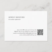 Schone zwart-wit QR Code Moderne bruiloft RSVP Kaartje (Voorkant)