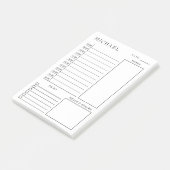 Schone zwarte & witte dagplanner post-it® notes (Schuin)