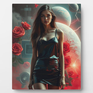 Schönheit, Planeten, Blumen und KI Fotoplaat