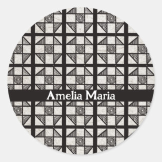 Schoo Fly Patchwork Blok Ronde Sticker