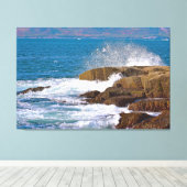 Schoodic Splash Wrapped Canvas Triptych Afdruk (Insitu (Houten vloer))