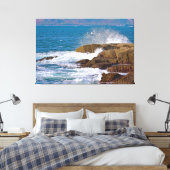 Schoodic Splash Wrapped Canvas Triptych Afdruk (Insitu (Slaapkamer))