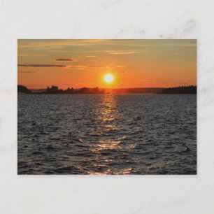 Schoodic Sunset with Island Lighthouse Briefkaart