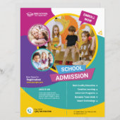 School Admission Flyer-Sjabloon (Voorkant / Achterkant)