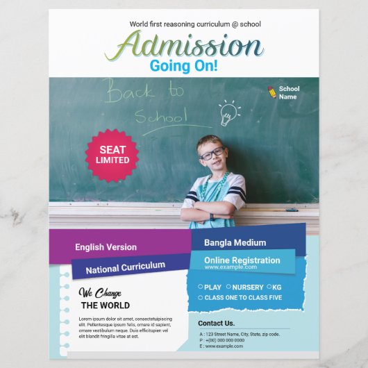 School Admission Flyer-Sjabloon (Voorkant)