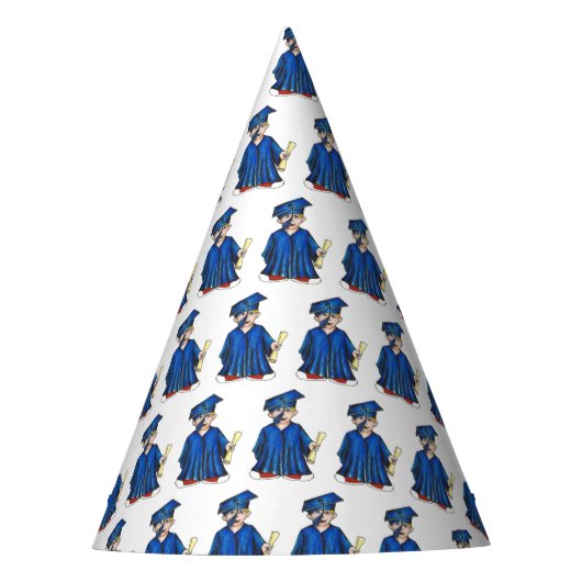School Afstuderen Blue Pet Gown Diploma Afstuderen Feesthoedjes (Voorkant)