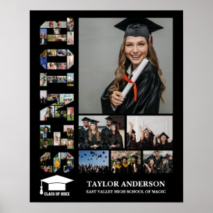 School Afstuderen Dag Senior Word Fotocollage Poster