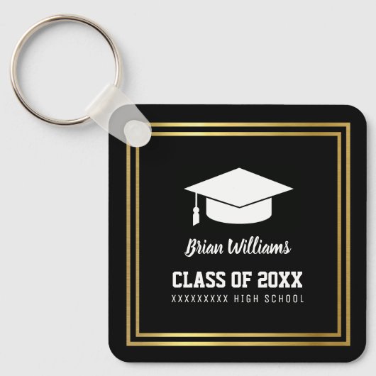 School Afstuderen Student Name Sleutelhanger (Voorkant)