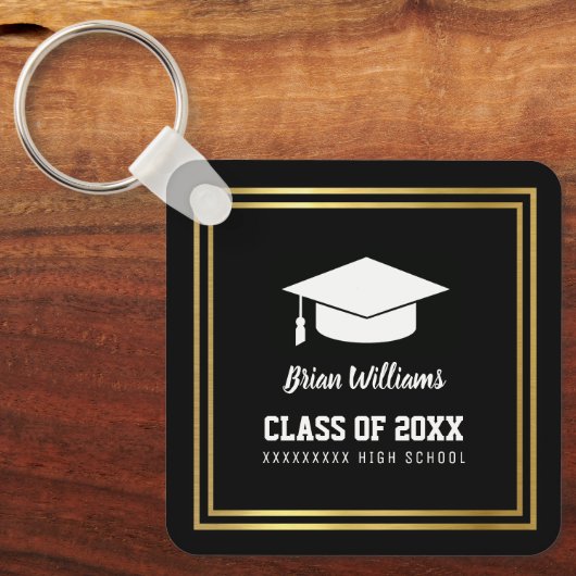 School Afstuderen Student Name Sleutelhanger (Voorkant)