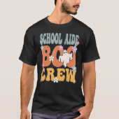 School Aide Boo Crew Ghost Retro Groovy Halloween T-shirt (Voorkant)