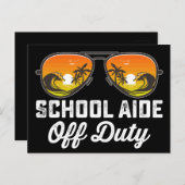 School Aide Off Duty Zonnebril Laatste Dag van de Briefkaart (Voorkant / Achterkant)