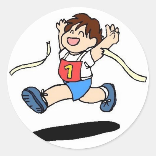 School-baanteam Ronde Sticker (Voorkant)