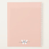 School Blush Roze Script Typografie Monogram Planner (Achterkant)