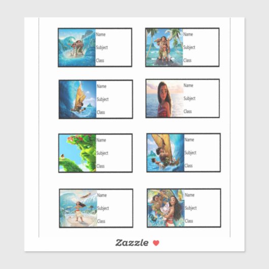 School Book Stickers - Moana (Vel)