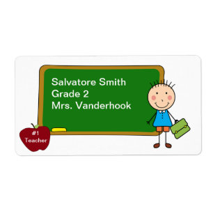 School Boy Book Labels