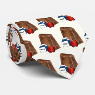 School Brown Bag Lunch Milk Carton Apple Teacher Stropdas