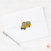 School Bus Cartoon 2017 Vierkante Sticker (Envelop)