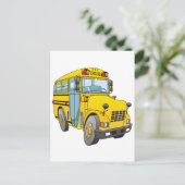 School Bus Cartoon Briefkaart (Staand voorkant)