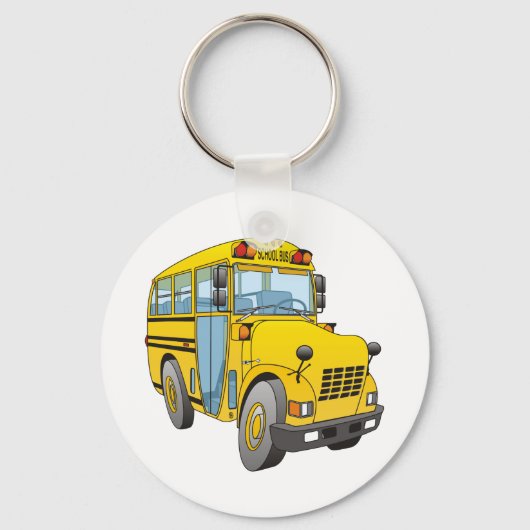 School Bus Cartoon Sleutelhanger (Voorkant)
