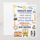 School Bus Driver Dank je kaart of cadeau Label (Voorkant / Achterkant)